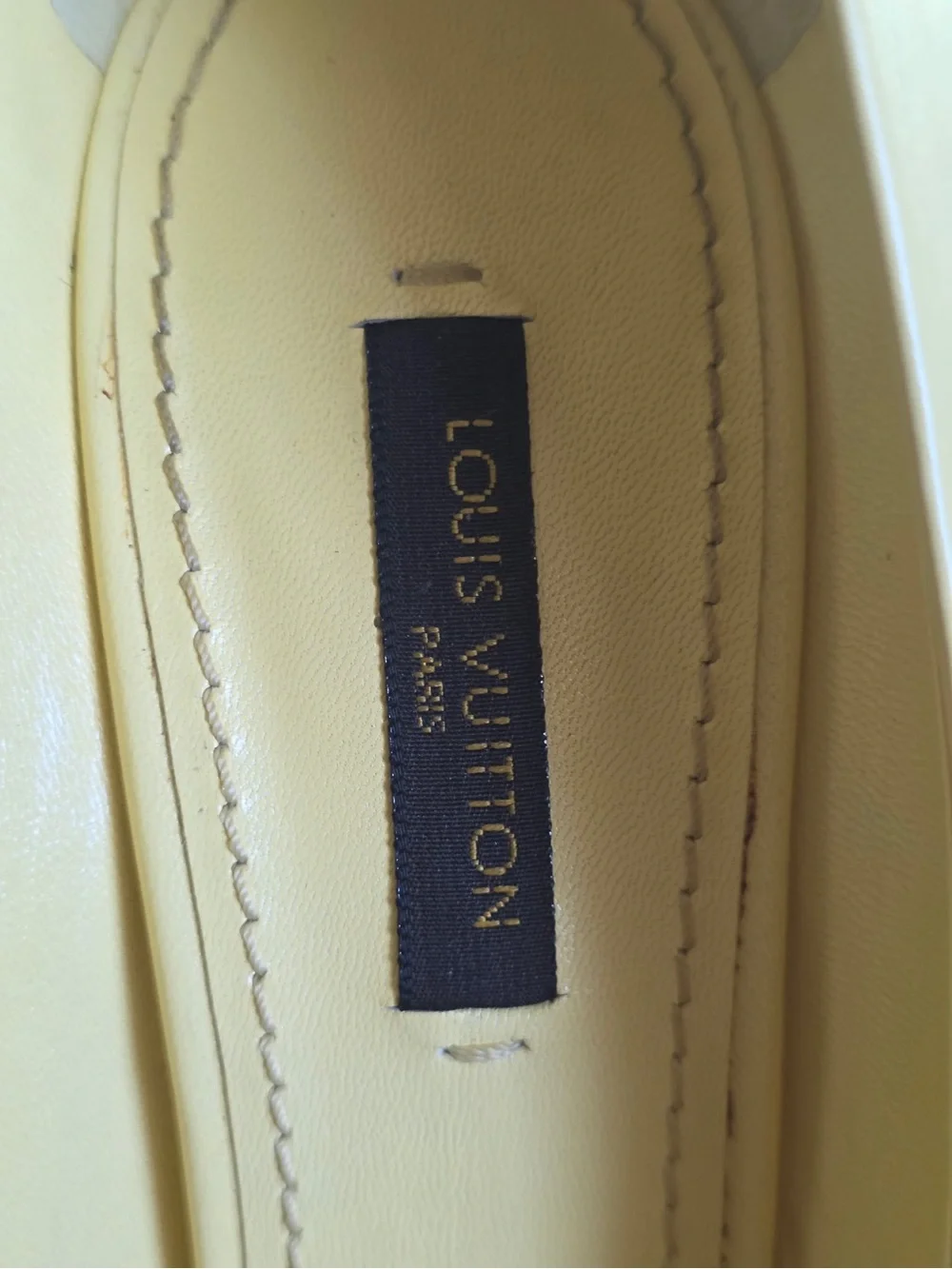 Louis Vuitton Pale Yellow Leather Pumps with Silver Pointed Toe
